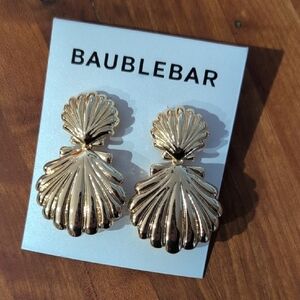 BaubleBar Shiny Gold Shell Earrings